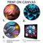 «Turquoise Flower Explosion», impression d'art floral abstrait-2136208680-2136208687