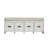 Rectangular Bench With Beige Cushion And 4 Storage In White Sled Backless
