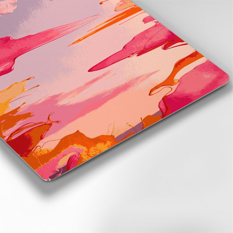 Aquarelle abstraite 4, art mural en métal rose