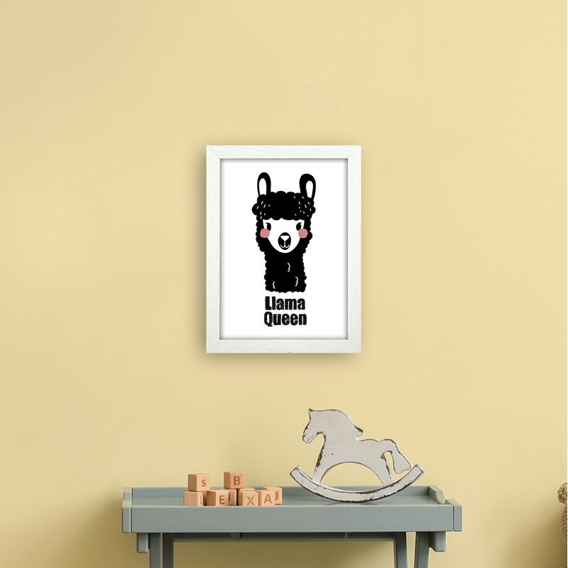 Llama by Miniofmine - Print, Brown Framed, 34cm H x 25cm W x 3cm D