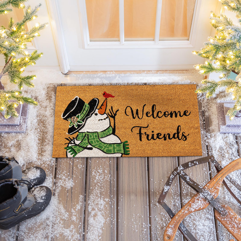 Tapis de bienvenue Welcome Friends Snowman