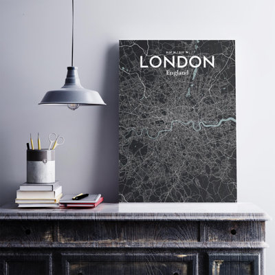 Carte de Londres, Royaume-Uni, ensemble d'impressions non encadrées