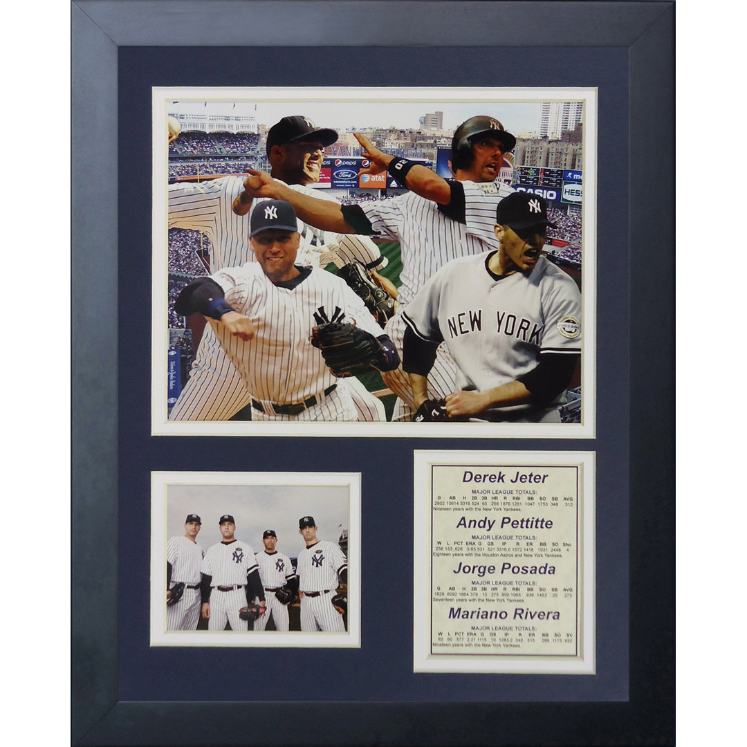 New York Yankees 2009 World Series Core Four Framed Memorabilia Legends Never Die