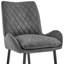 Chaise de bar 43 po en microfibre gris anthracite et fer noir