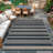 Washable Easy Jute Rug Modern Striped Living Room Rug with Non-Slip Backing, Non Shedding Neutral Floor Mats, Indoor Outdoor Carpet for Bedroom, Patio, Backyard-753434440