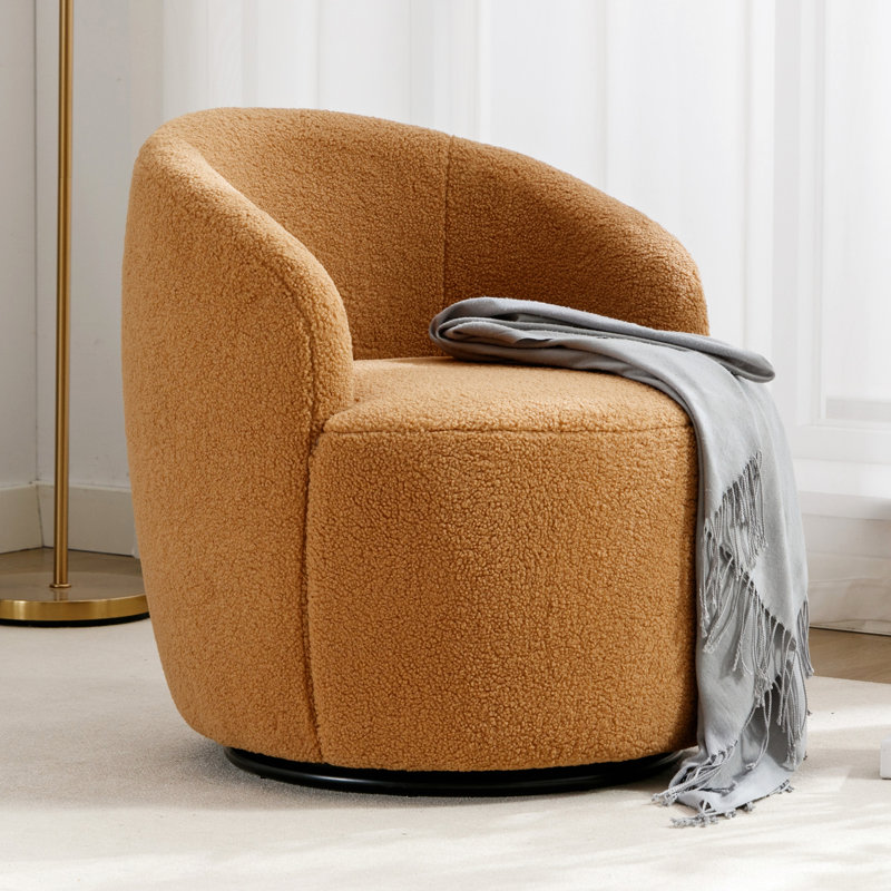 Fauteuil pivotant kaki avec revêtement en tissu doux pour salle à manger et couloir, pivotant à 360°