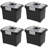 Sterilite Portable Lockable File Box w/ Extra Compartment & Handle