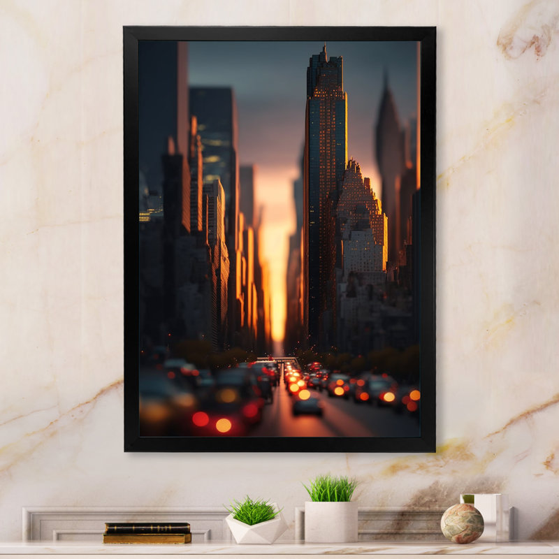 «Empire State Building Tilt Shift in the Night Lights VI», reproduction sur toile, H 20 po x l 12 po x P 1 po
