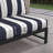 Oltjana Left Arm Loveseat with Angled Slatted Back Aluminum Frame and Sunbrella Cushions-124071212-122444630