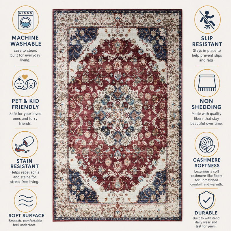 Arvada Rectangle Oriental Shag, 60cm x 110cm