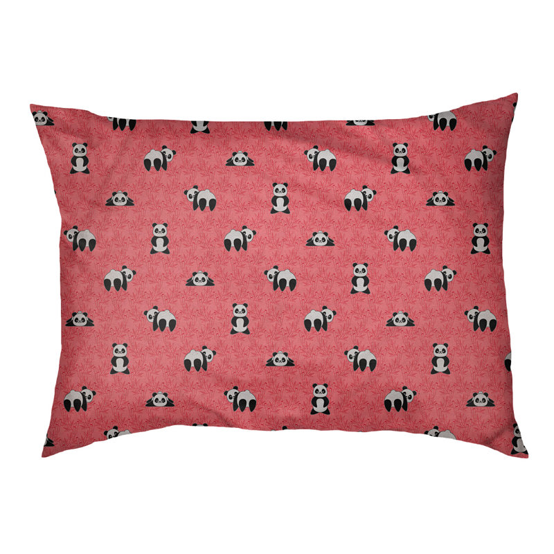 Coussin de créateur de lit pour chat panda pattern Campion, L 52 po x l 42 po, Rouge