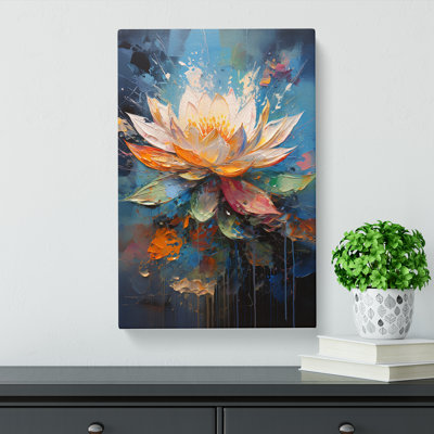 Lotus Flower Action Painting No.4 - No Frame Print