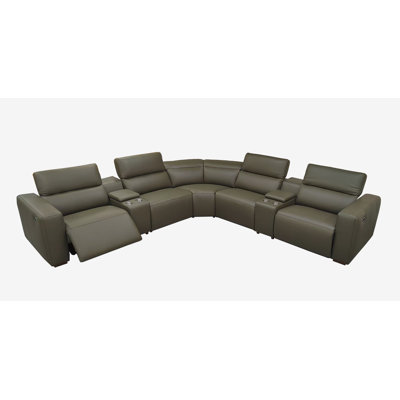 Ashenport Top-Gran Leather Reclining Modular Sectional