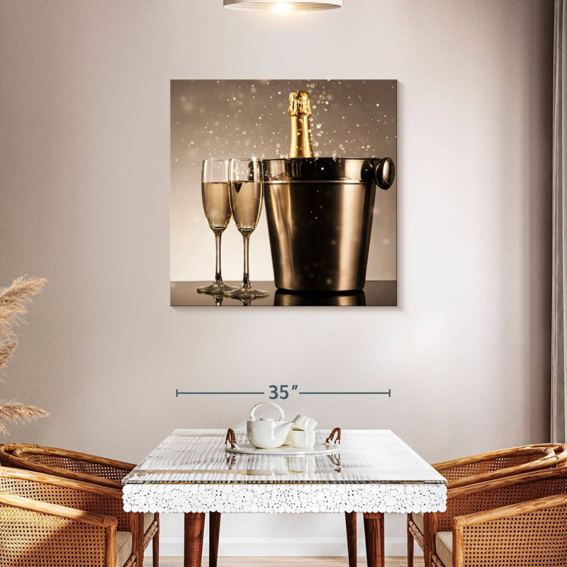 Yarlin Golden Champagne Celebration, 36" H x 36" W