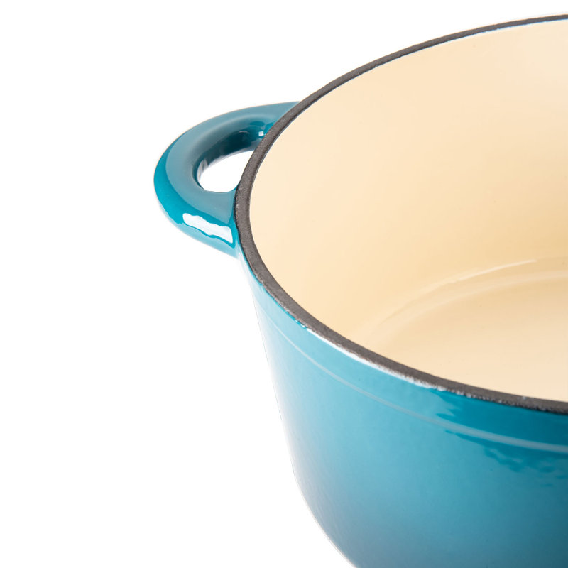 2 Quarts Non-Stick Enameled Cast Iron Saucepan, Blue