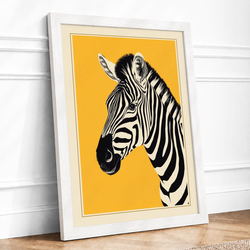 Striped Profile Graphic - Framed Print, A1 - 84.1 x 59.4 cm, White