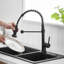 Robinet de cuisine avec douchette rétractable, robinet d'évier de cuisine à poignée simple-125507744