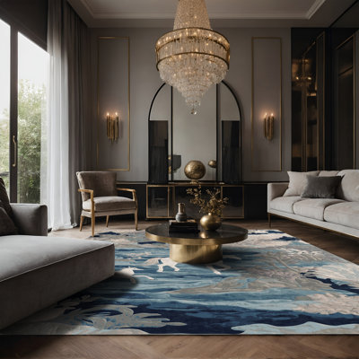 Tapis gris soyeux et moelleux