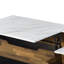 Table basse Axel avec faux marbre imprimé et finition noire avec plateau relevable