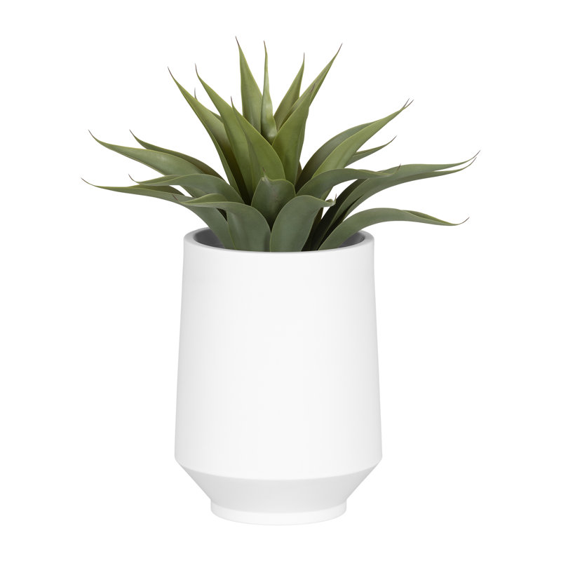 Pot à fleurs en plastique Dalya, Blanc, H 16,25 po x l 12,25 po x P 12,25 po