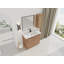 Meuble-lavabo autoportant avec lavabo en céramique et armoire d'appoint-800867406