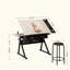 Bureau de dessin réglable avec tabouret et 2 tiroirs pour le bureau personnel-1349569580