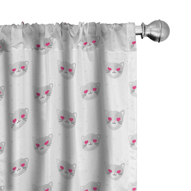 Emoji Semi-Sheer Rod Pocket Sliding Panel, 28" x 95"