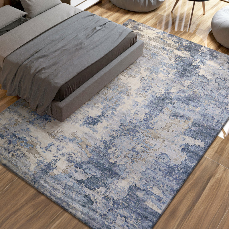 Himalayan Art Hand Knotted Abstract Area Rug, Round 8'