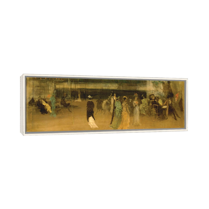 «Cremorne Gardens, No. 2», reproduction d'art mural, 16 po x 48 po, Toile avec cadre, Blanc patiné
