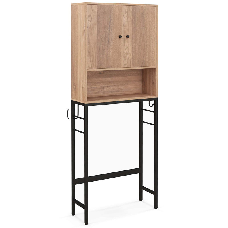 Over The Toilet Storage Cabinet Free Standing Toilet Rack With Adjustable Shelf, Natural