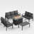 Aluminum Oudoor Sofa Set 7-Seat Patio Conversation Set with Coffee Table-1101337547-1101332669