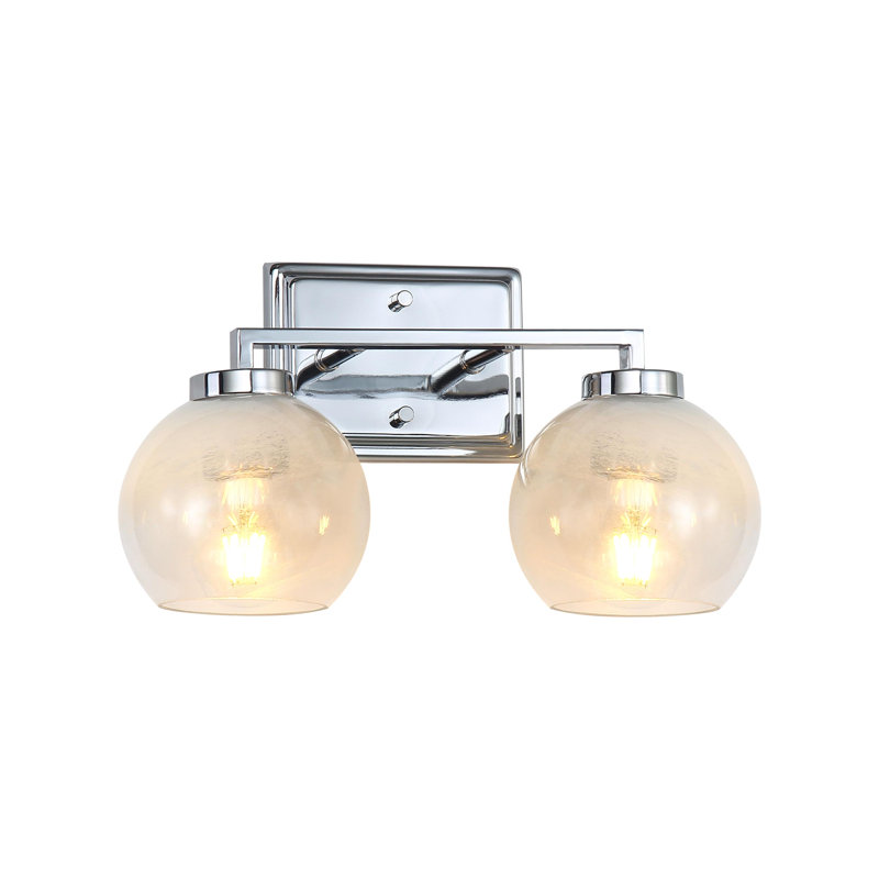 Ensemble de meuble-lavabo 2 lumières avec abat-jour albâtre Nella, Chrome chrome
