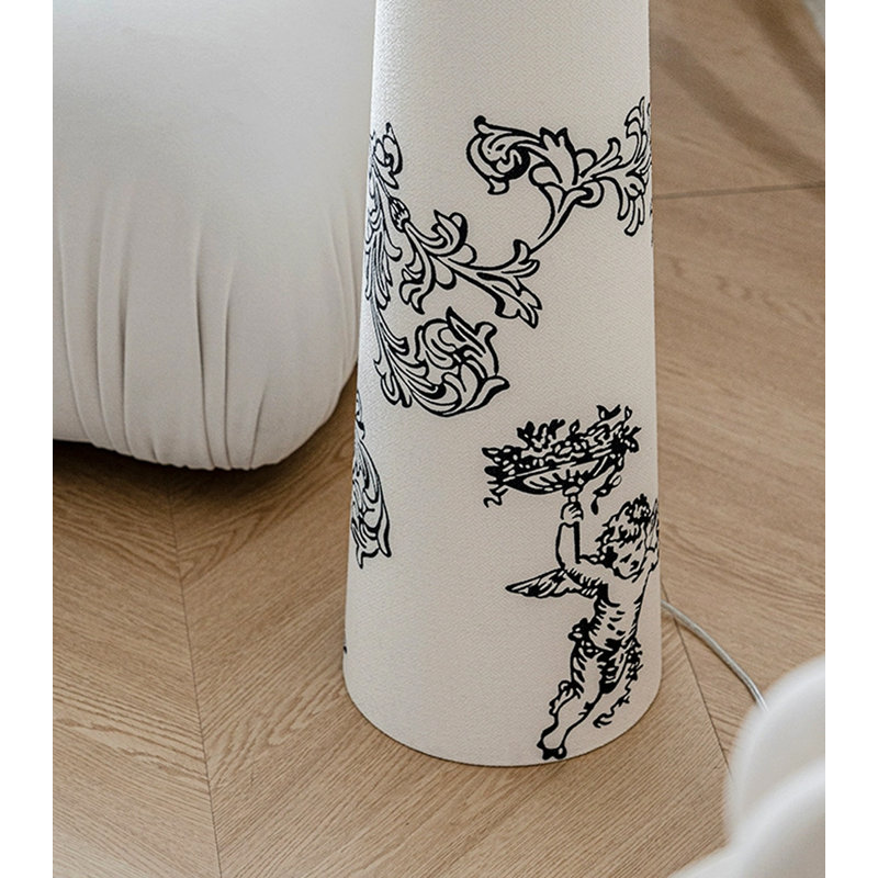 Ornement de lumière de plancher rétro à motif floral baroque