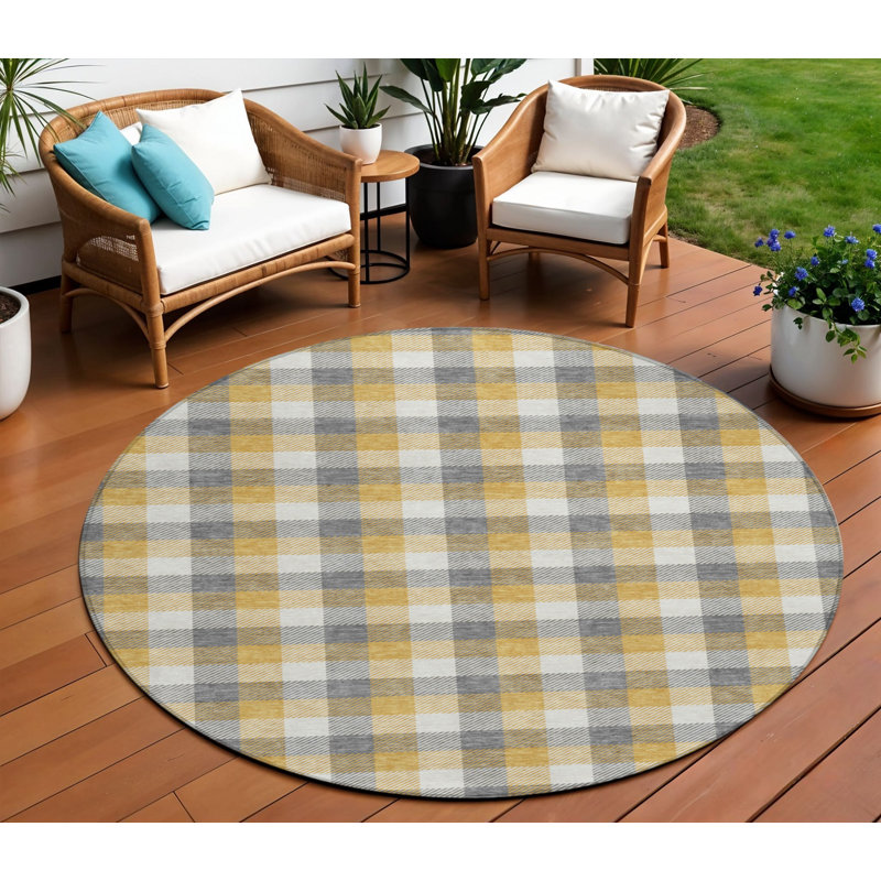 Tapis rond 8 po beige et beige