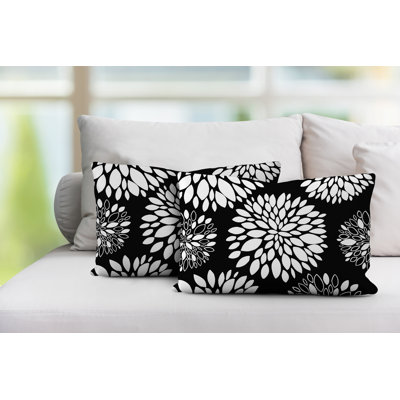 Floral Outdoor Reversible Throw Pillow
