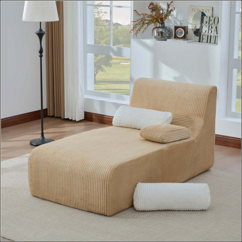 Canapé moderne sans méridienne 34,2 po, Coffee Corduroy
