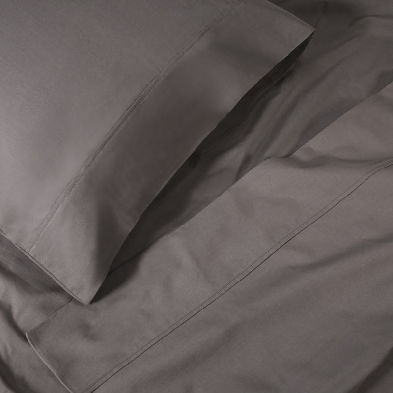 Gray Queen Cotton Percale Deep Pocket Sheet Set