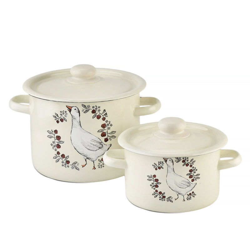 Gusak Enamelware Steel Pot with Lid