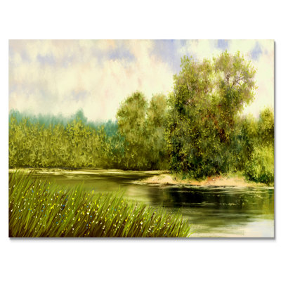 Rivière dans un paysage champêtre II - reproduction sur toile