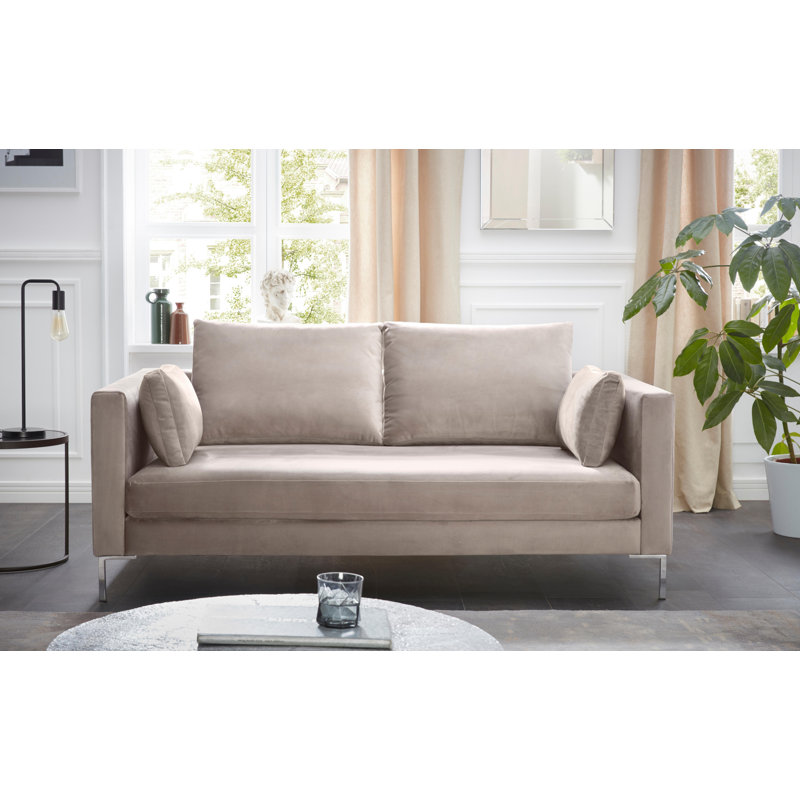 Sofa, Light Grey , Velvet