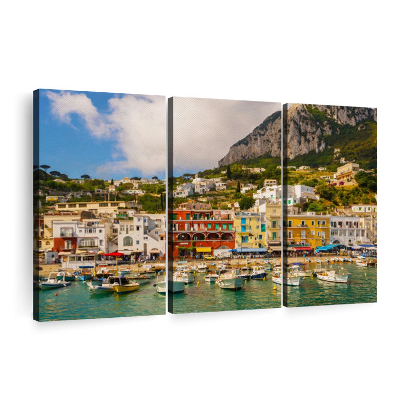 Capri Harbor Canvas Print, 28" H x 45" W