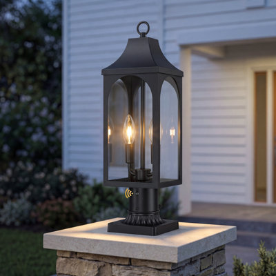 Lampadaire d'extérieur Dusk to Dawn 2 lumières Yosiel