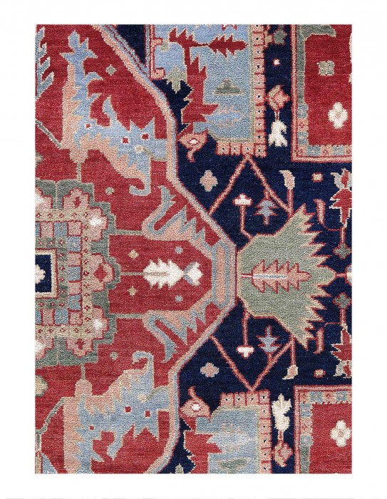 Tapis rouille en laine de conception unique 7 pi 9 po x 10 pi 4 po Delmonta