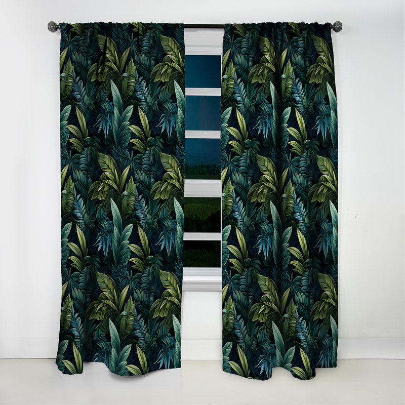 Moody Tropics Moody Patterns III - Rideau tropical - Velours obscurcissant - 1 panneau, L 52 po x L 84 po