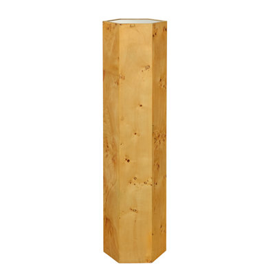 Solano Burl Mirror-Top Pedestal Side Table