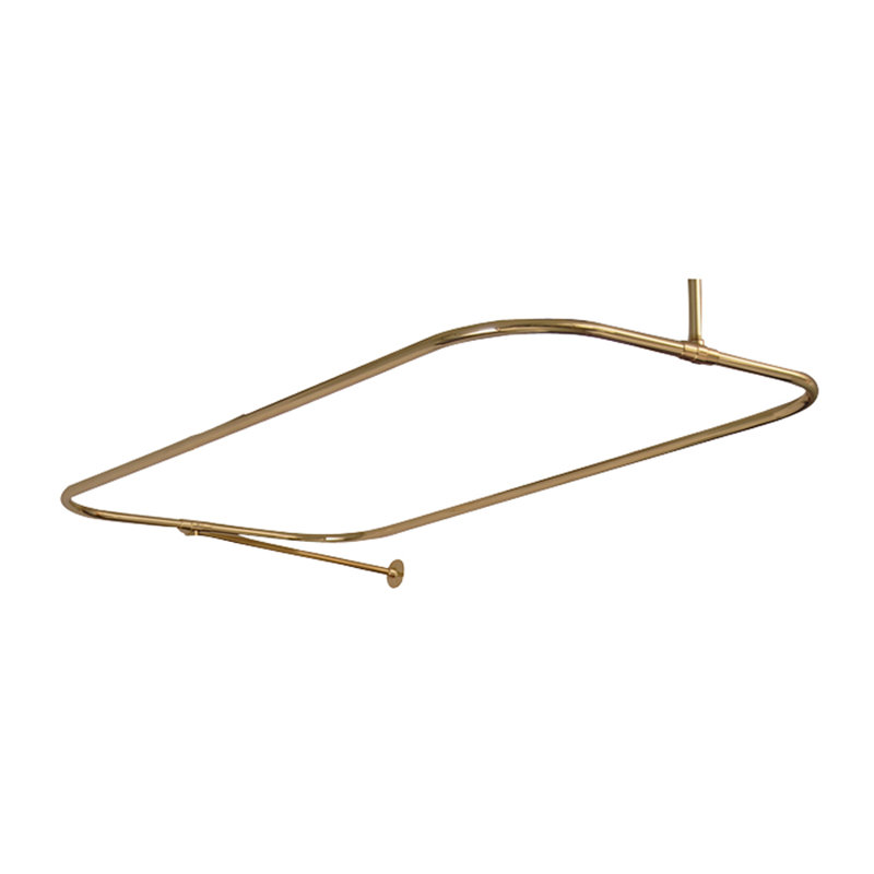 54'' D-Shaped Shower Curtain Rod, Polished Brass
