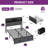 Uphostered Storage Bed With LED Bookcase Headboard, 2 Underbed Drawers & Charging Station-1730513068