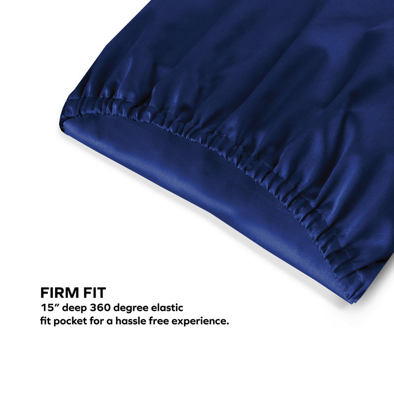  Ensemble de draps 100% coton à densité de tissage 300 fils Boston Linen Co., Bleu