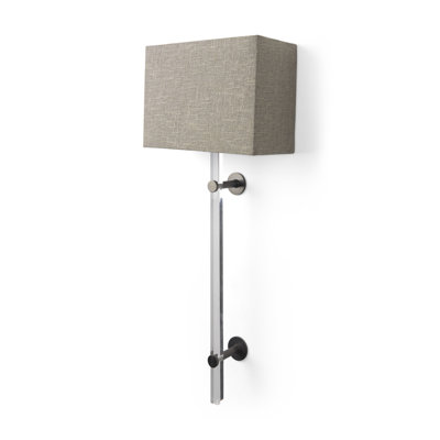Abat-jour beige avec applique murale transparente