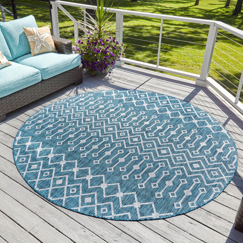 Tapis d'extérieur couleur vert pâle, Rond 13 pi